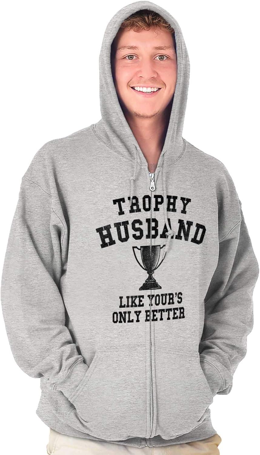imageBrisco Brands Trophy Husband Like Yours Only Better Zip Hoodie Sweatshirt MenSport Grey
