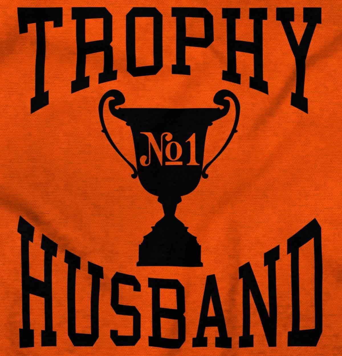 imageBrisco Brands Trophy Husband No 1 Hubby Award Hoodie Hooded Sweatshirt MenOrange