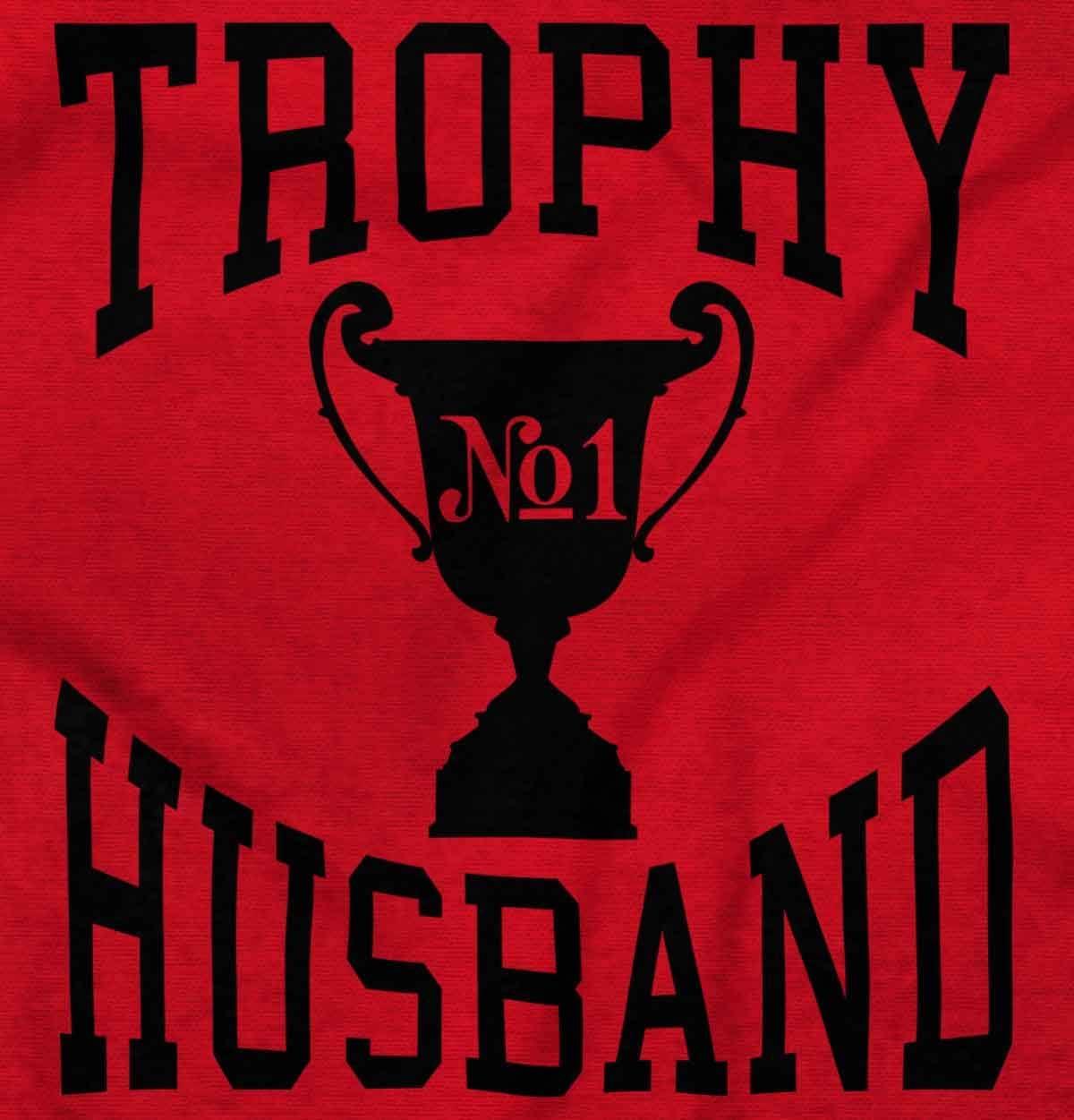 imageBrisco Brands Trophy Husband No 1 Hubby Award Hoodie Hooded Sweatshirt MenRed