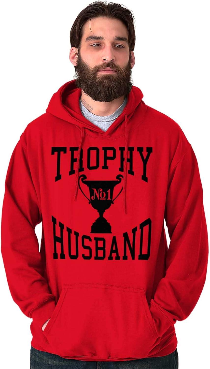 imageBrisco Brands Trophy Husband No 1 Hubby Award Hoodie Hooded Sweatshirt MenRed