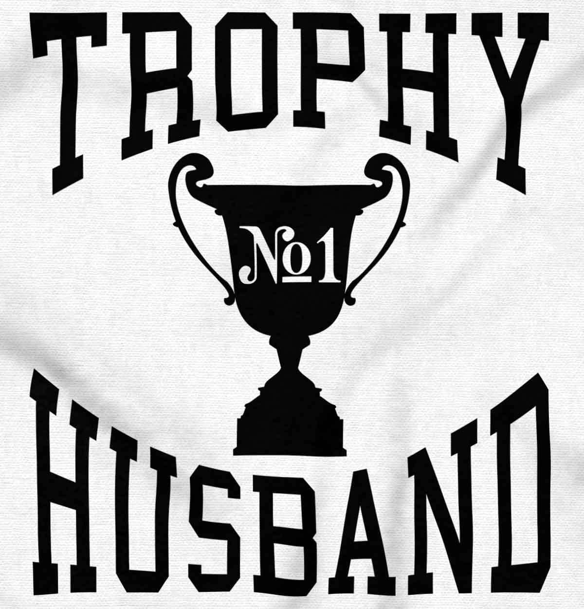imageBrisco Brands Trophy Husband No 1 Hubby Award Hoodie Hooded Sweatshirt MenWhite