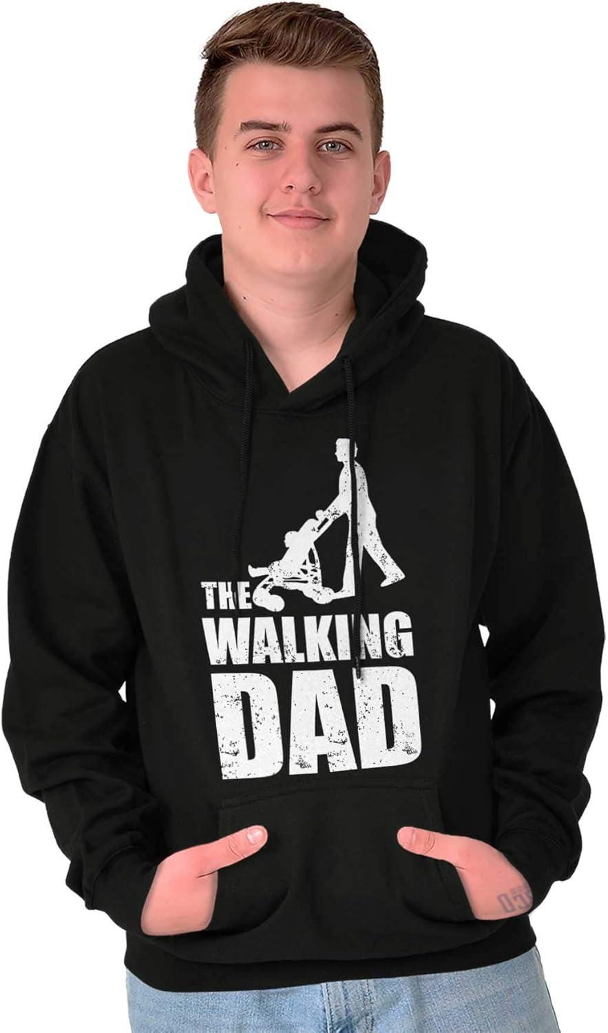 imageBrisco Brands Walking Dad Nerdy Zombie Movie Lover Hoodie Hooded Sweatshirt MenBlack