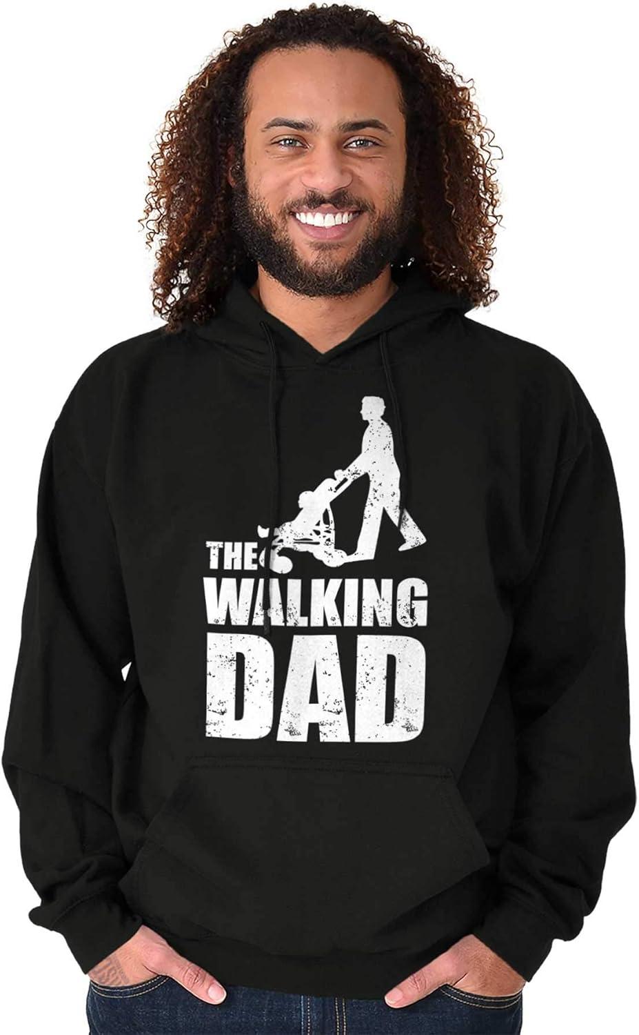 imageBrisco Brands Walking Dad Nerdy Zombie Movie Lover Hoodie Hooded Sweatshirt MenBlack