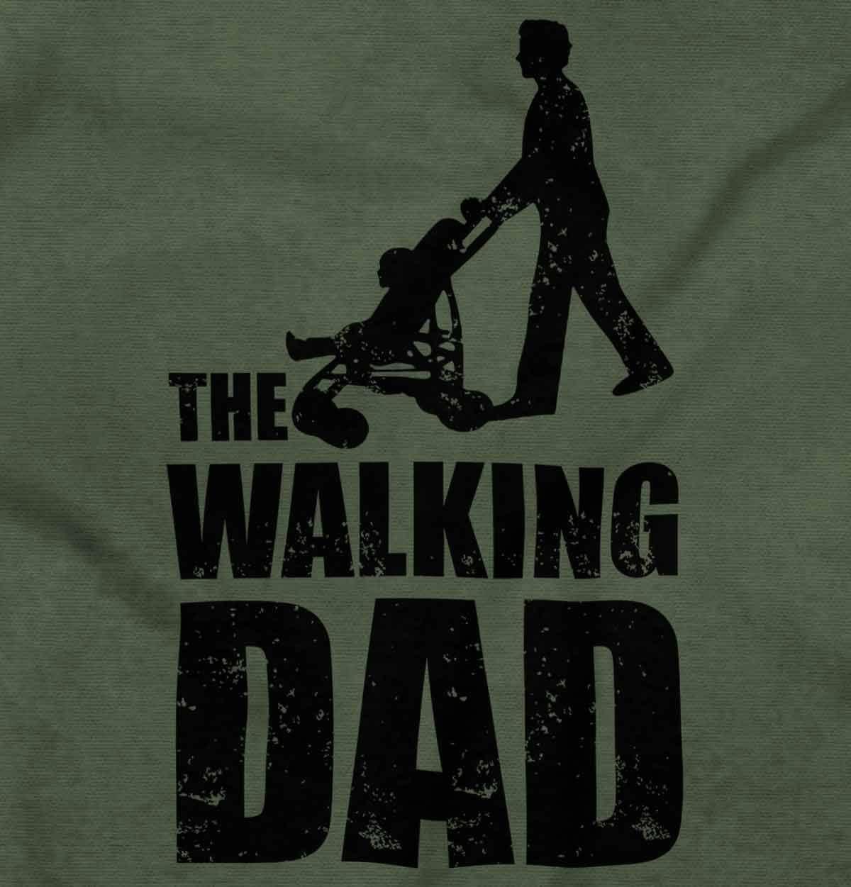 imageBrisco Brands Walking Dad Nerdy Zombie Movie Lover Hoodie Hooded Sweatshirt MenMilitary Green
