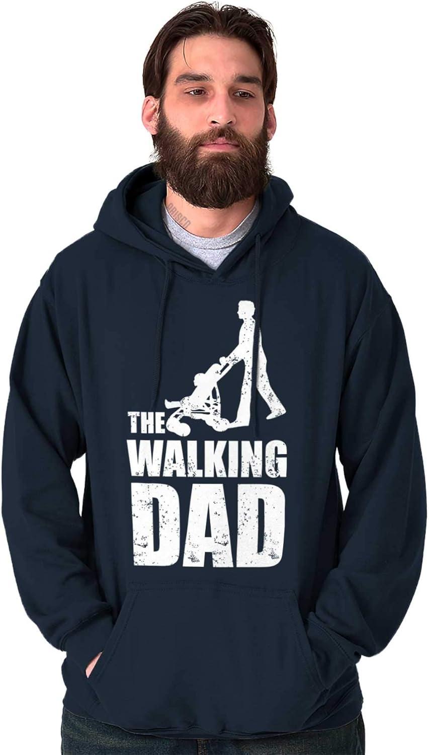 imageBrisco Brands Walking Dad Nerdy Zombie Movie Lover Hoodie Hooded Sweatshirt MenNavy
