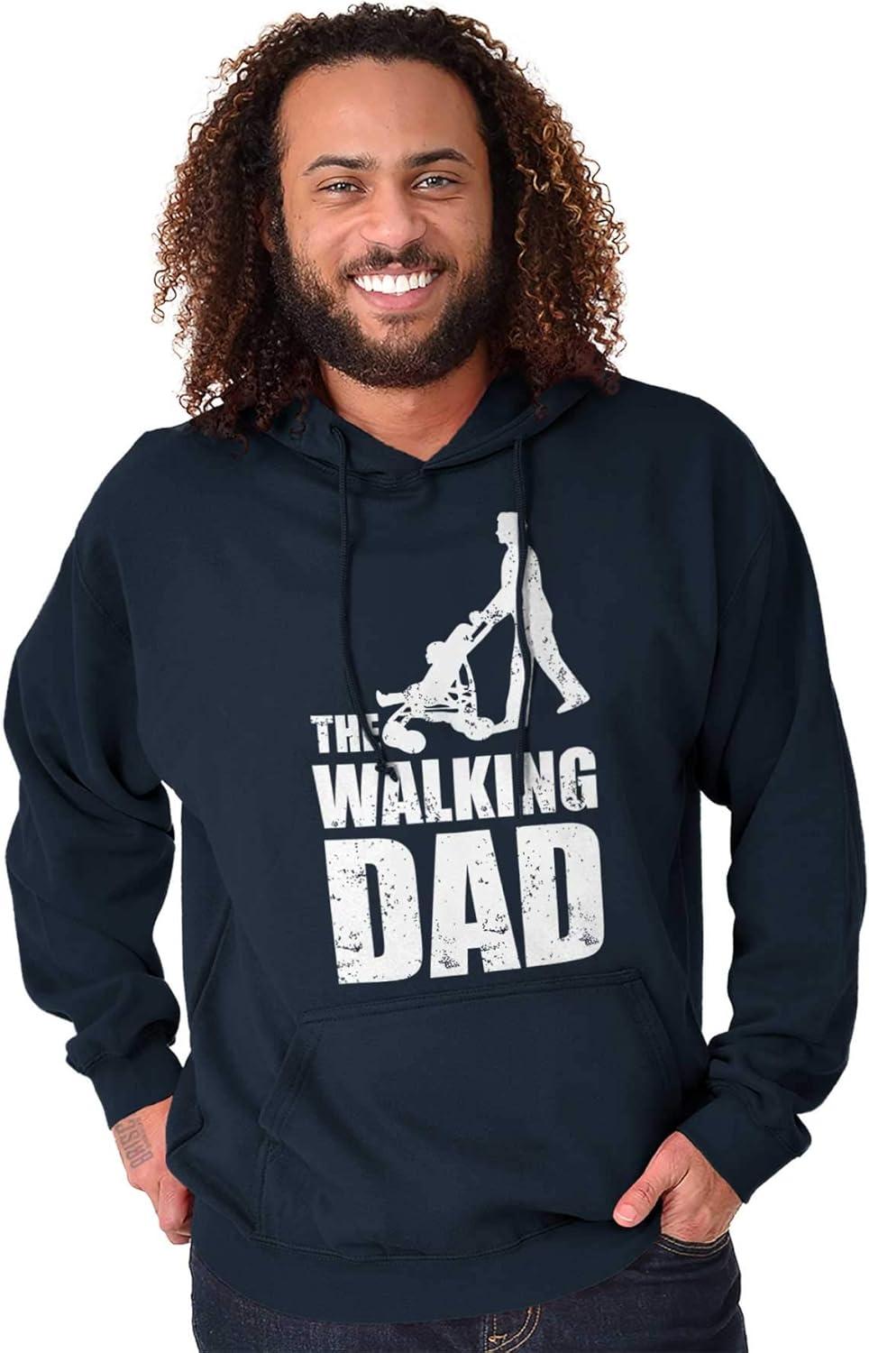 imageBrisco Brands Walking Dad Nerdy Zombie Movie Lover Hoodie Hooded Sweatshirt MenNavy