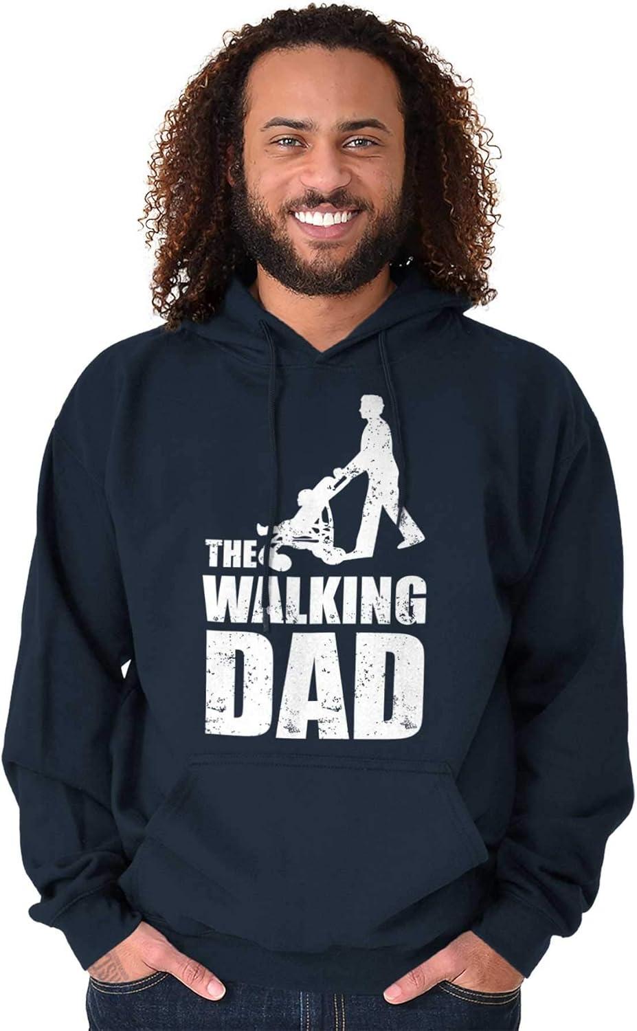 imageBrisco Brands Walking Dad Nerdy Zombie Movie Lover Hoodie Hooded Sweatshirt MenNavy