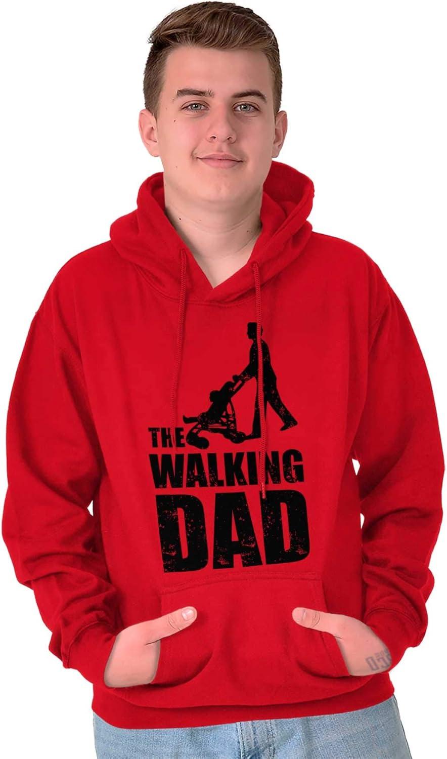 imageBrisco Brands Walking Dad Nerdy Zombie Movie Lover Hoodie Hooded Sweatshirt MenRed