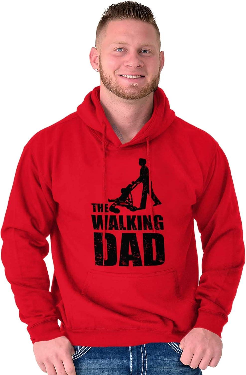 imageBrisco Brands Walking Dad Nerdy Zombie Movie Lover Hoodie Hooded Sweatshirt MenRed