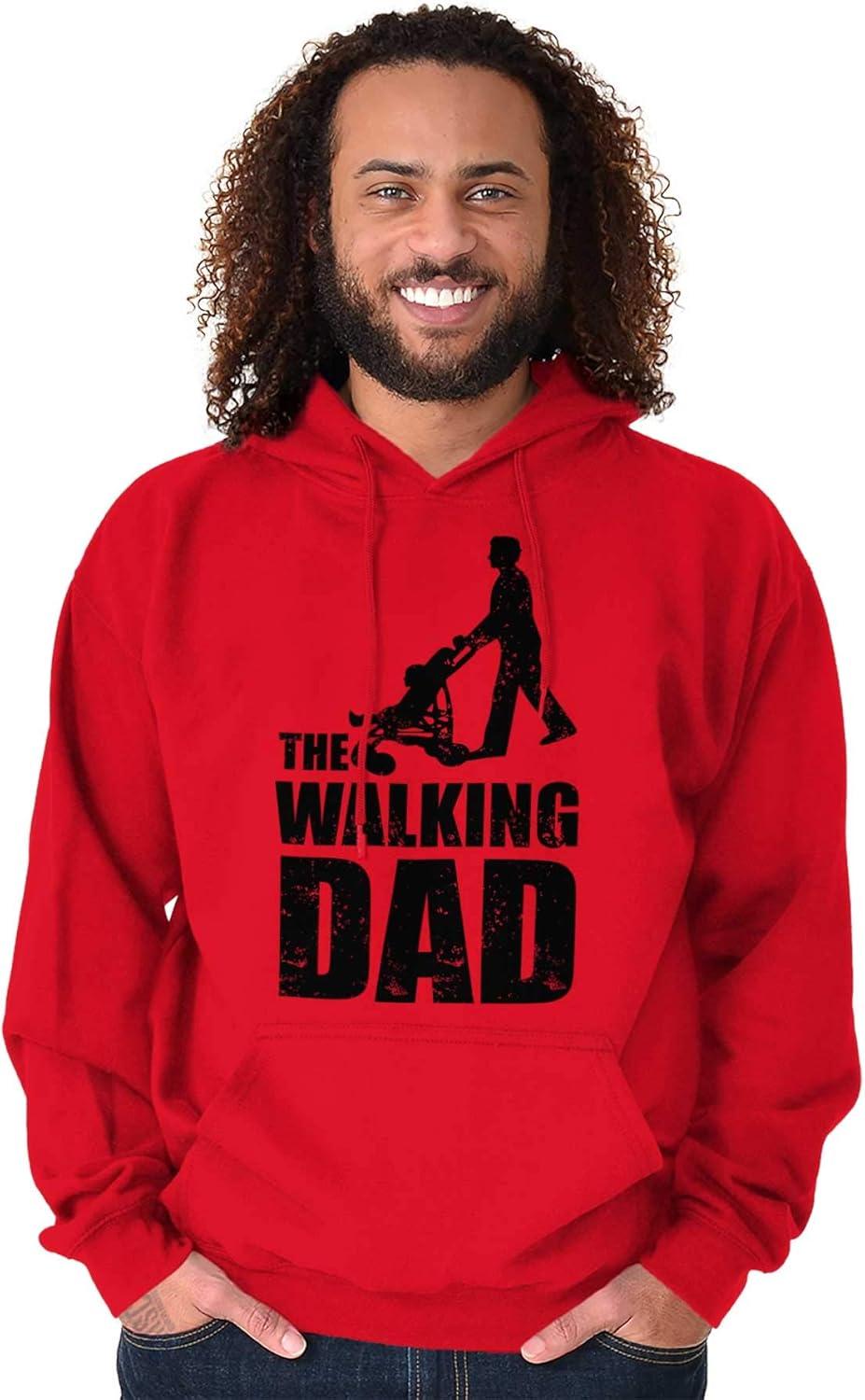 imageBrisco Brands Walking Dad Nerdy Zombie Movie Lover Hoodie Hooded Sweatshirt MenRed