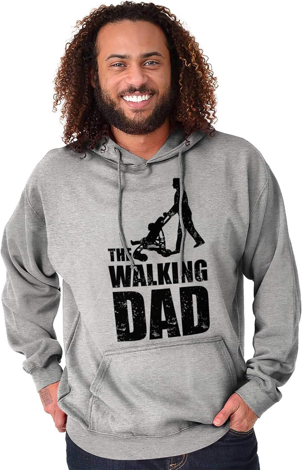 imageBrisco Brands Walking Dad Nerdy Zombie Movie Lover Hoodie Hooded Sweatshirt MenSport Grey