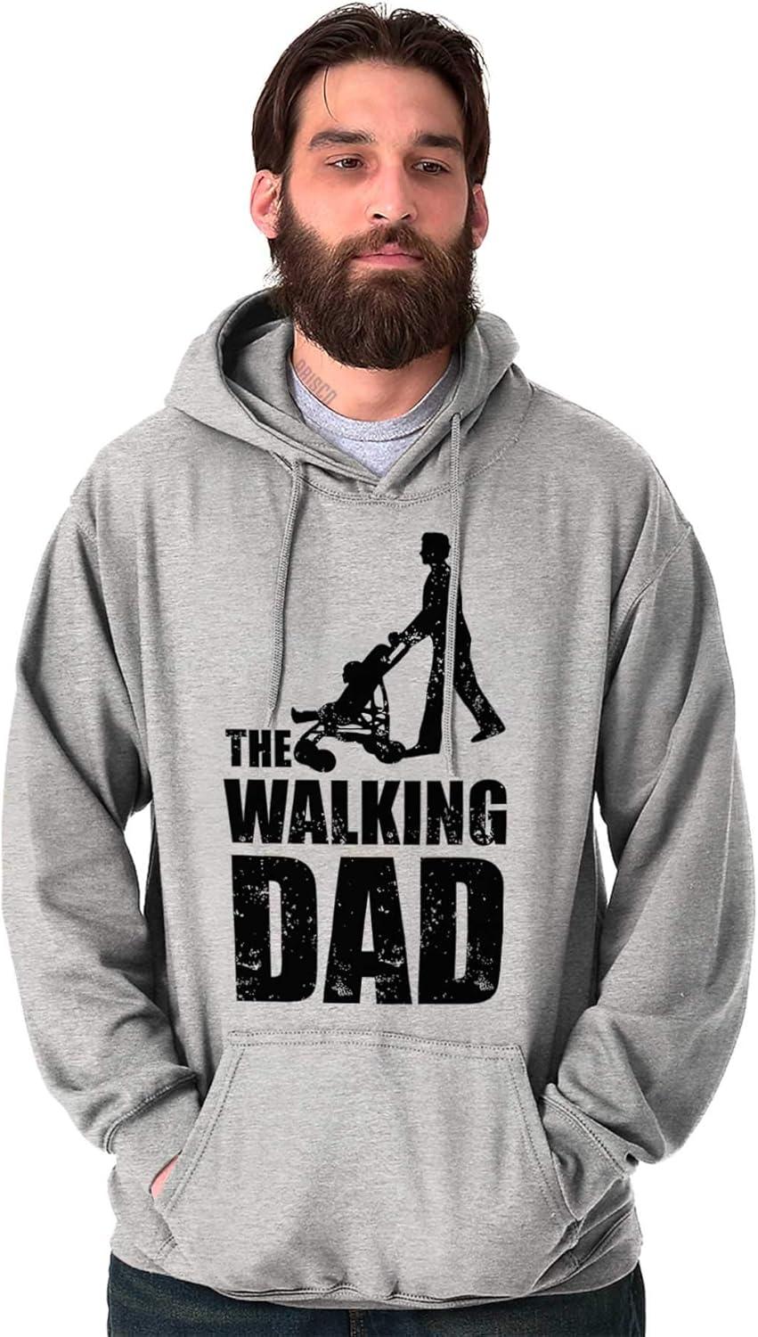 imageBrisco Brands Walking Dad Nerdy Zombie Movie Lover Hoodie Hooded Sweatshirt MenSport Grey