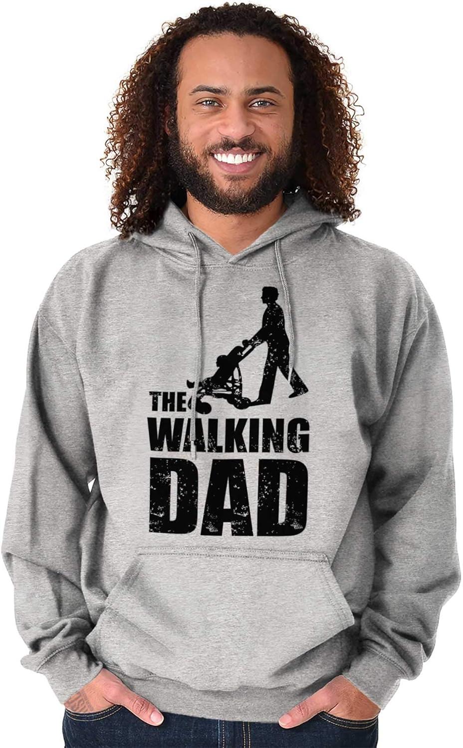 imageBrisco Brands Walking Dad Nerdy Zombie Movie Lover Hoodie Hooded Sweatshirt MenSport Grey