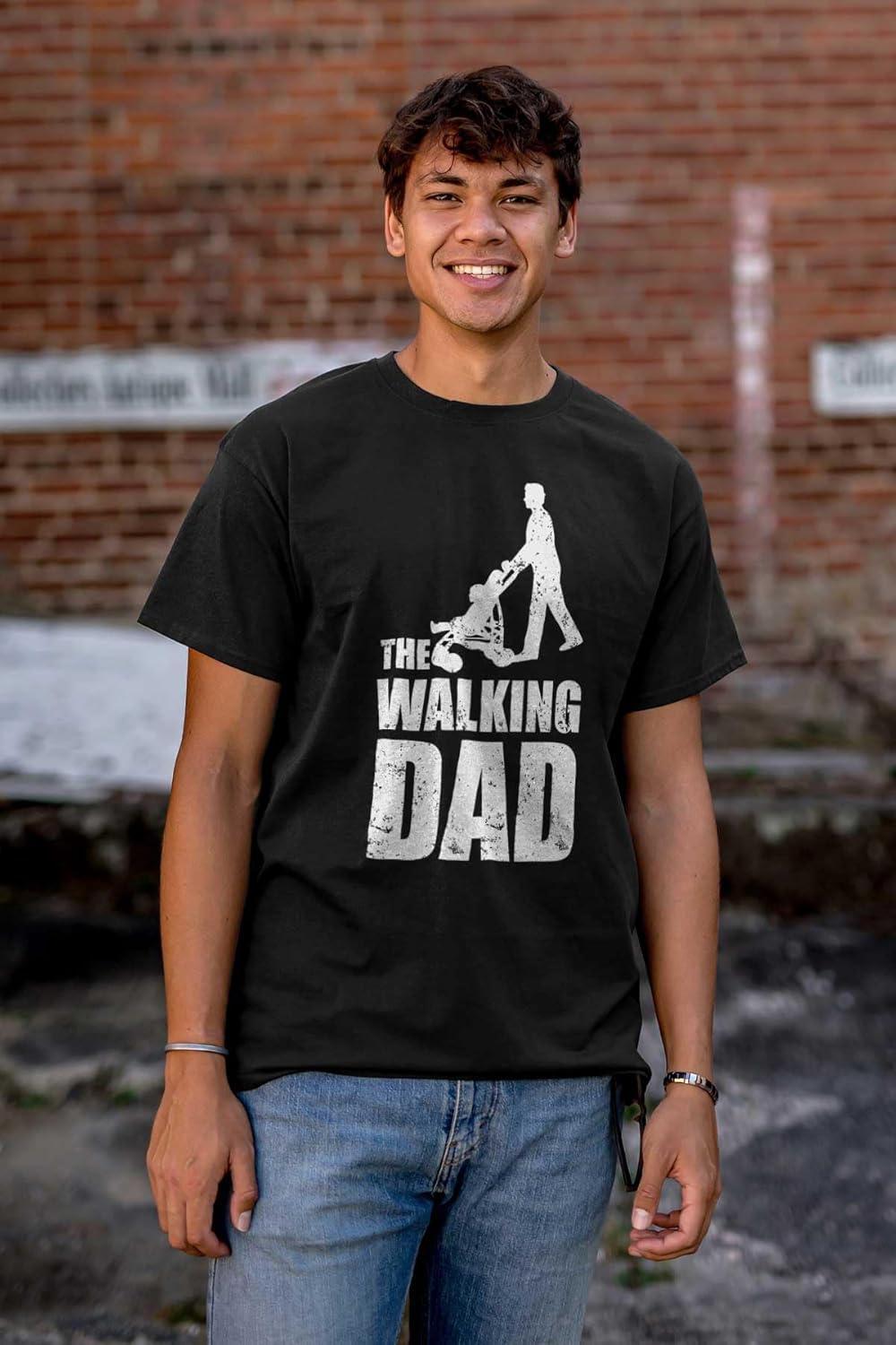 imageBrisco Brands Walking Dad Nerdy Zombie Movie Lover Mens Graphic T Shirt TeesBlack