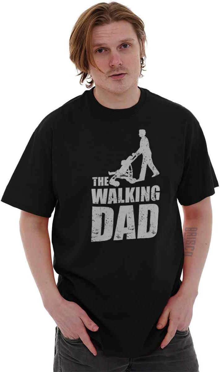 imageBrisco Brands Walking Dad Nerdy Zombie Movie Lover Mens Graphic T Shirt TeesBlack