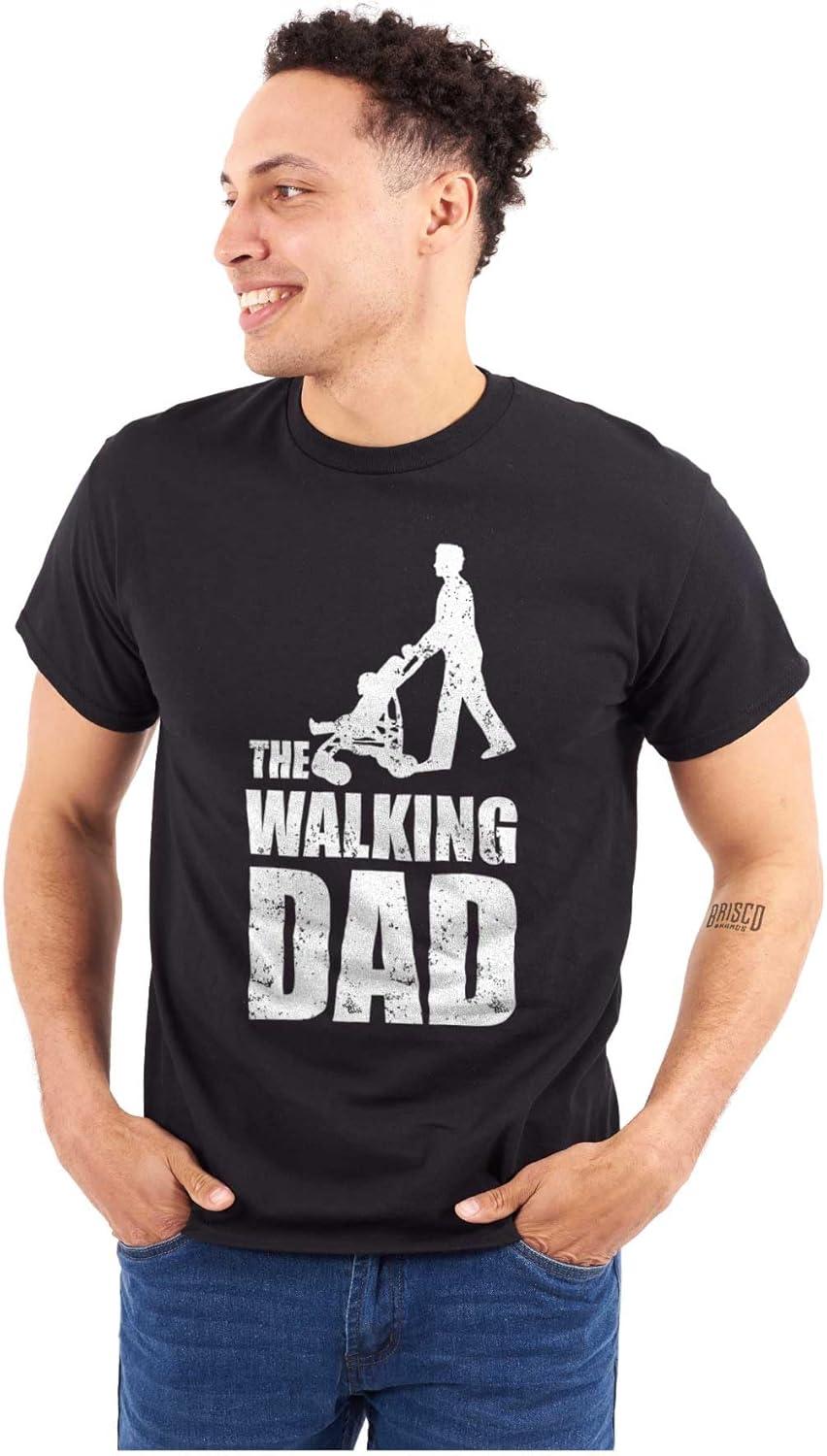 imageBrisco Brands Walking Dad Nerdy Zombie Movie Lover Mens Graphic T Shirt TeesBlack
