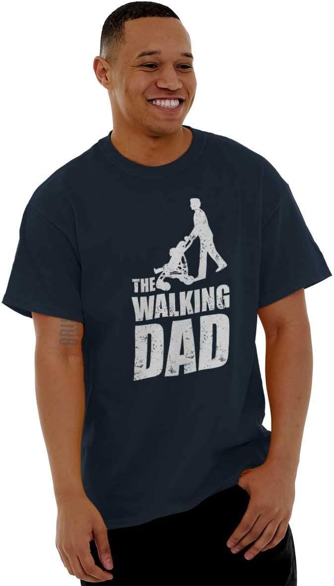 imageBrisco Brands Walking Dad Nerdy Zombie Movie Lover Mens Graphic T Shirt TeesNavy