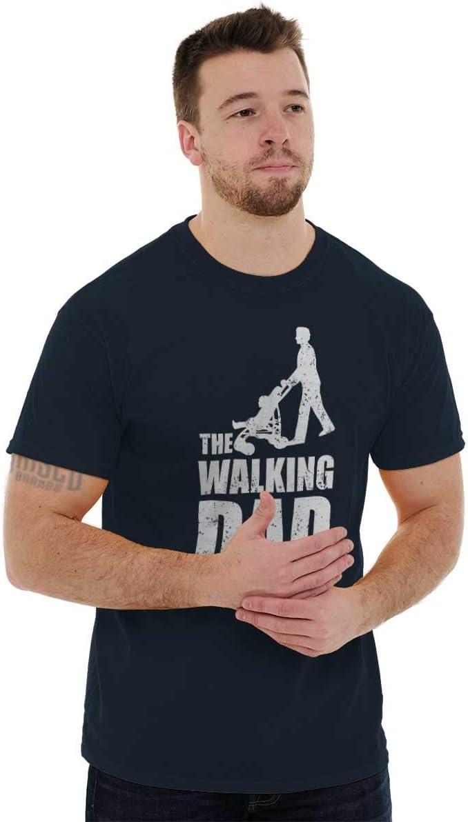 imageBrisco Brands Walking Dad Nerdy Zombie Movie Lover Mens Graphic T Shirt TeesNavy