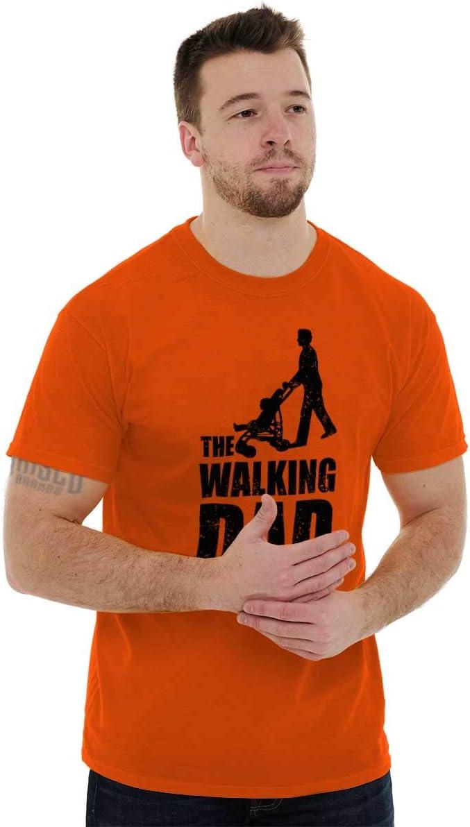 imageBrisco Brands Walking Dad Nerdy Zombie Movie Lover Mens Graphic T Shirt TeesOrange