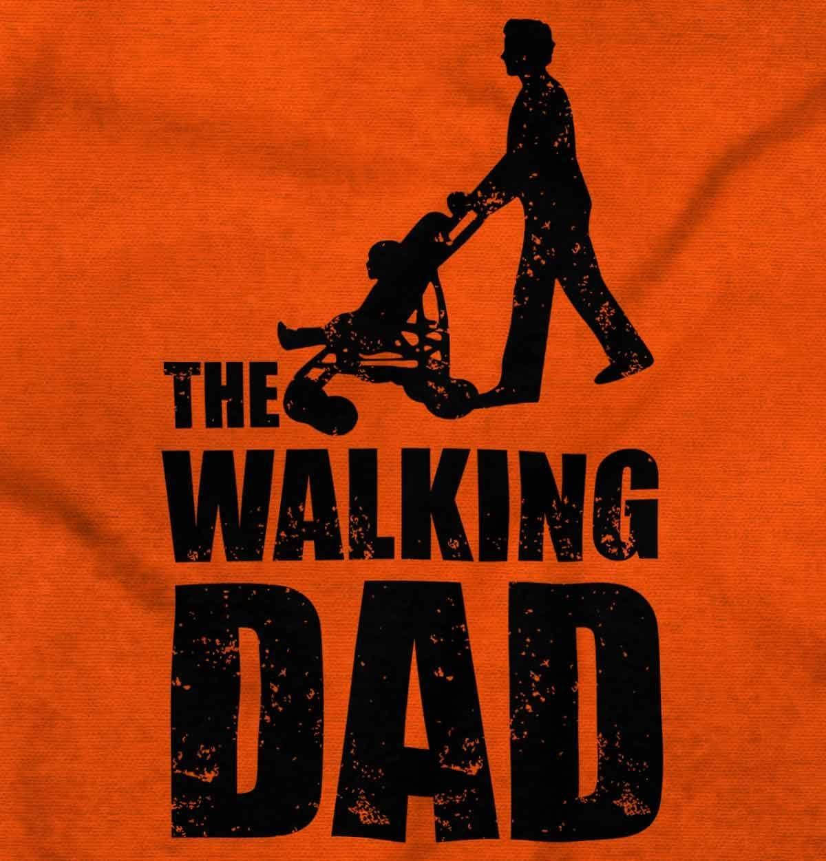 imageBrisco Brands Walking Dad Nerdy Zombie Movie Lover Mens Graphic T Shirt TeesOrange