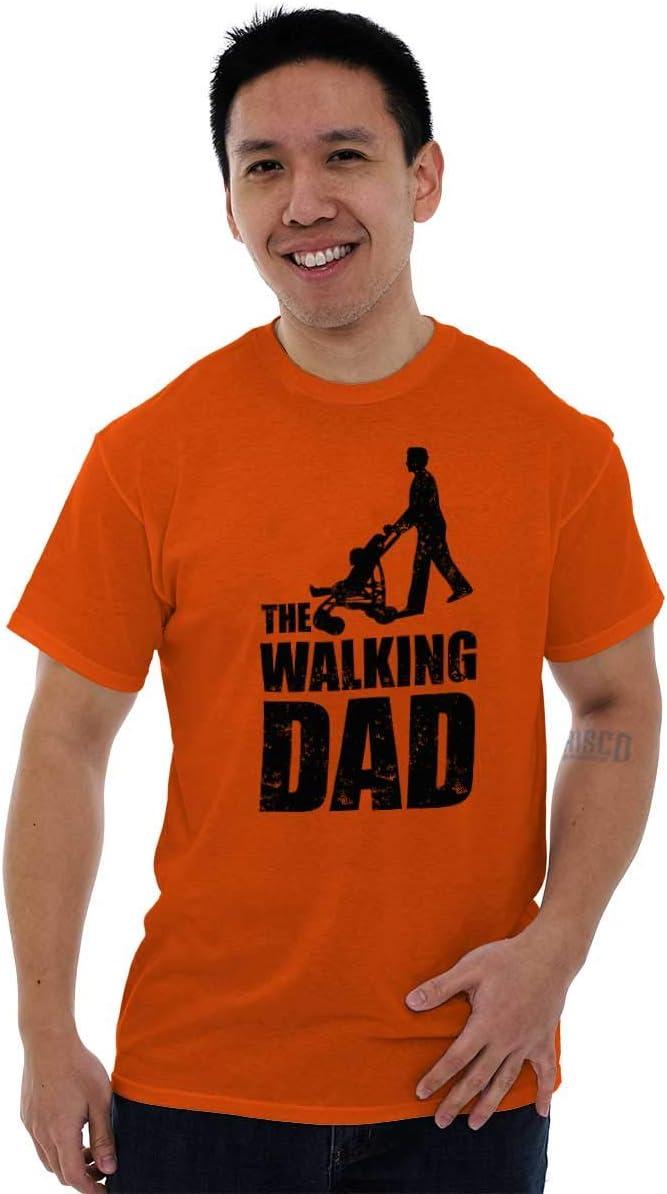 imageBrisco Brands Walking Dad Nerdy Zombie Movie Lover Mens Graphic T Shirt TeesOrange