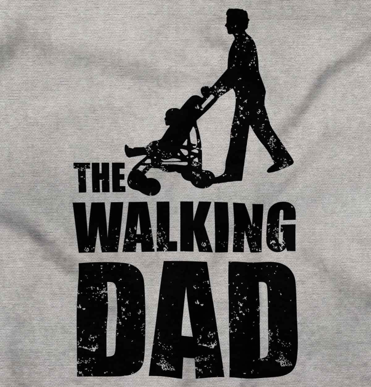 imageBrisco Brands Walking Dad Nerdy Zombie Movie Lover Mens Graphic T Shirt TeesSport Grey