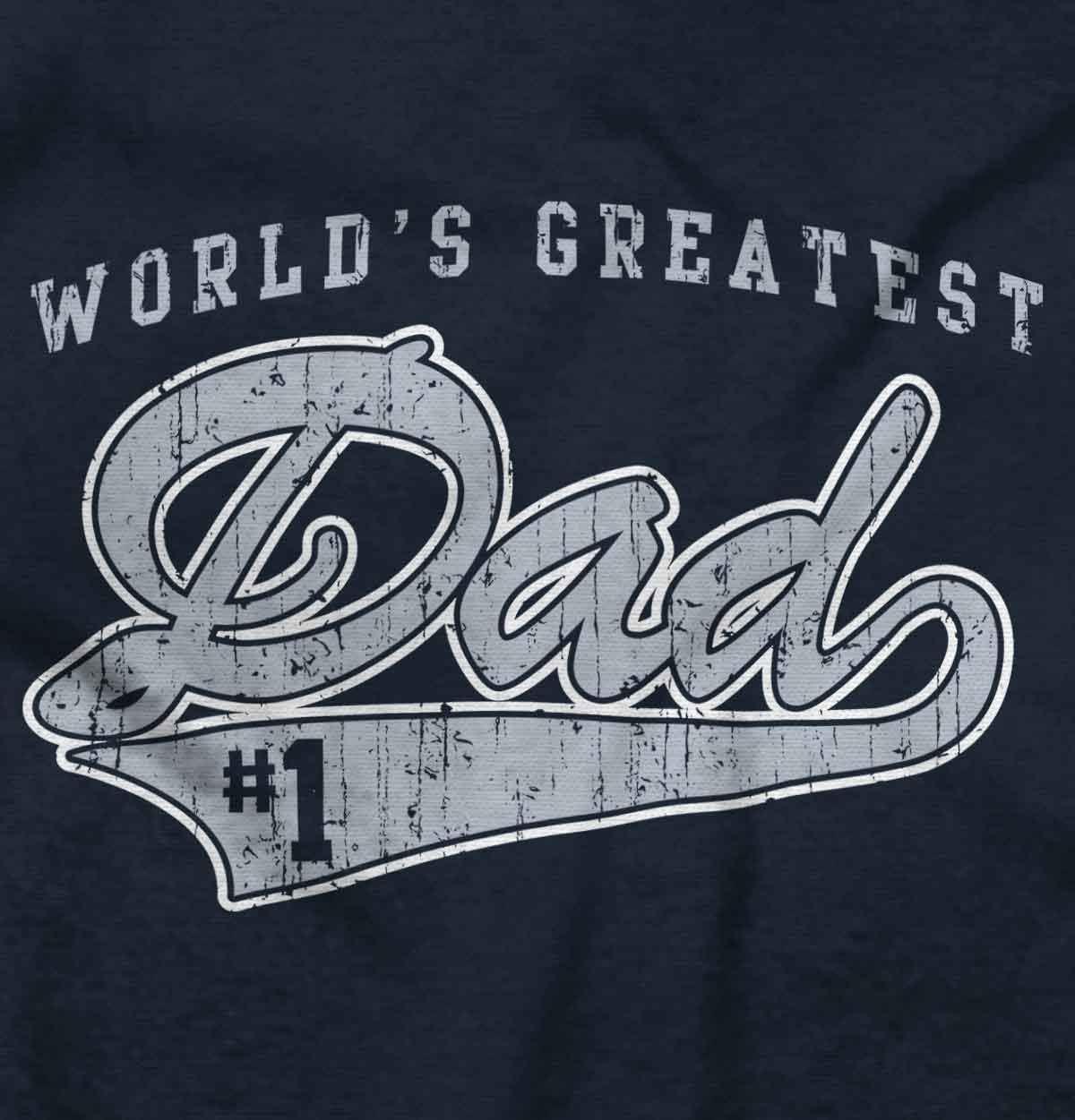 imageBrisco Brands Worlds Greatest Dad Number 1 Father Hoodie Hooded Sweatshirt MenNavy