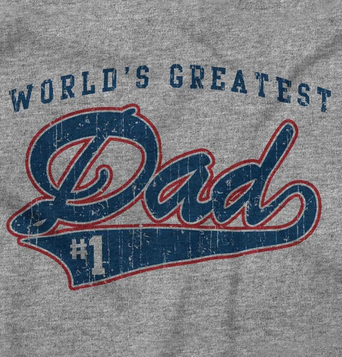 imageBrisco Brands Worlds Greatest Dad Number 1 Father Hoodie Hooded Sweatshirt MenSport Grey