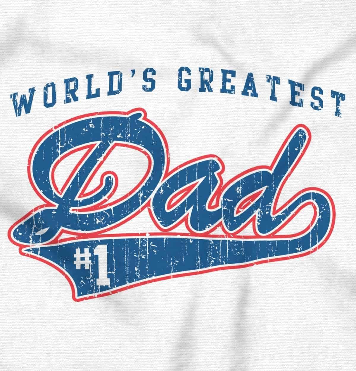 imageBrisco Brands Worlds Greatest Dad Number 1 Father Hoodie Hooded Sweatshirt MenWhite