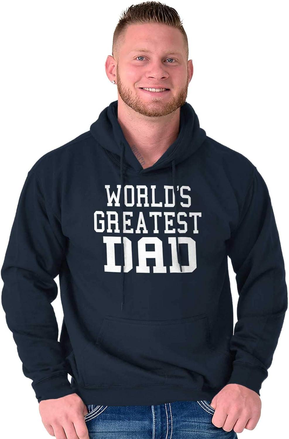 imageClassic Teaze Fathers Day Worlds Greatest Dad Hoodie Hooded Sweatshirt MenNavy