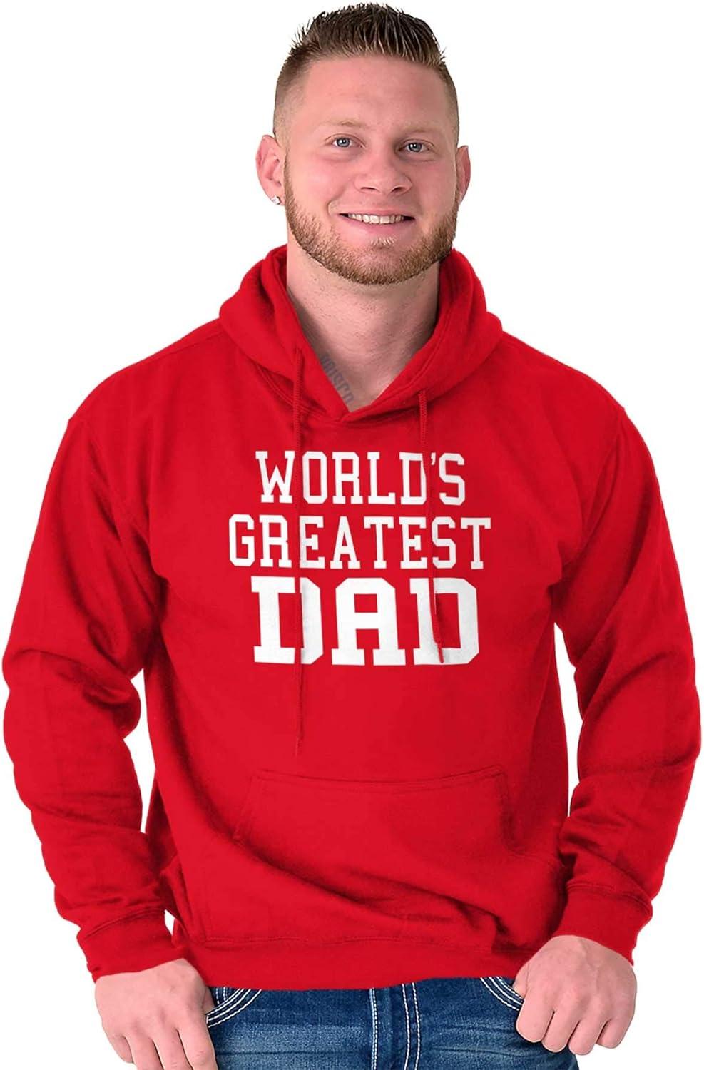 imageClassic Teaze Fathers Day Worlds Greatest Dad Hoodie Hooded Sweatshirt MenRed