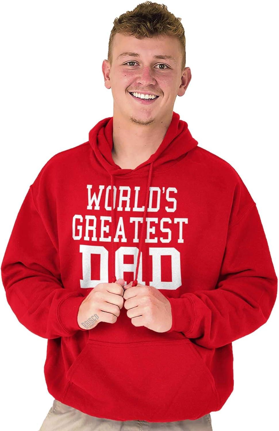 imageClassic Teaze Fathers Day Worlds Greatest Dad Hoodie Hooded Sweatshirt MenRed