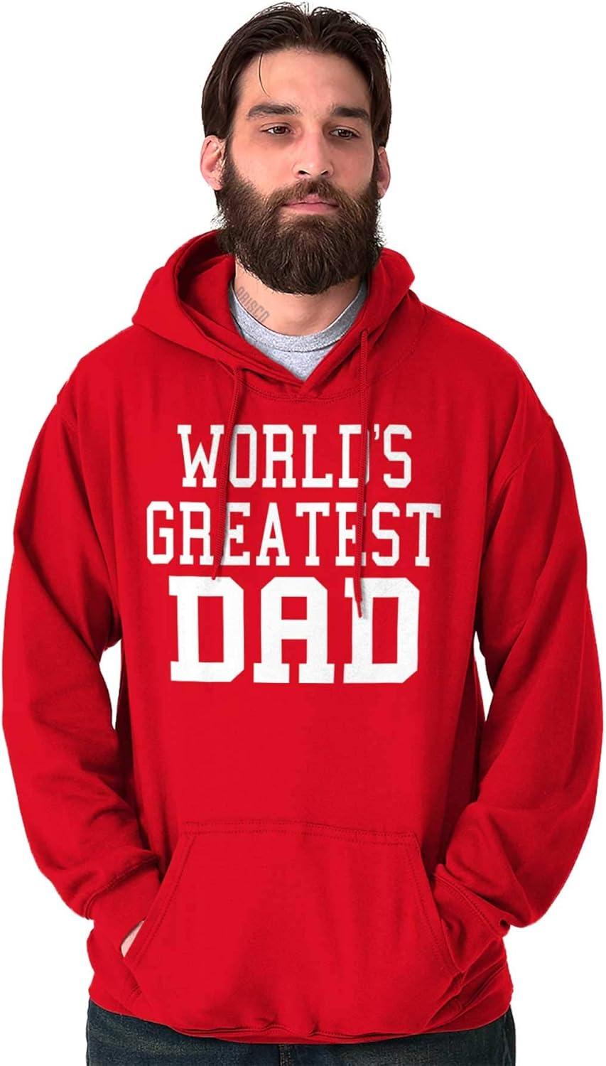 imageClassic Teaze Fathers Day Worlds Greatest Dad Hoodie Hooded Sweatshirt MenRed