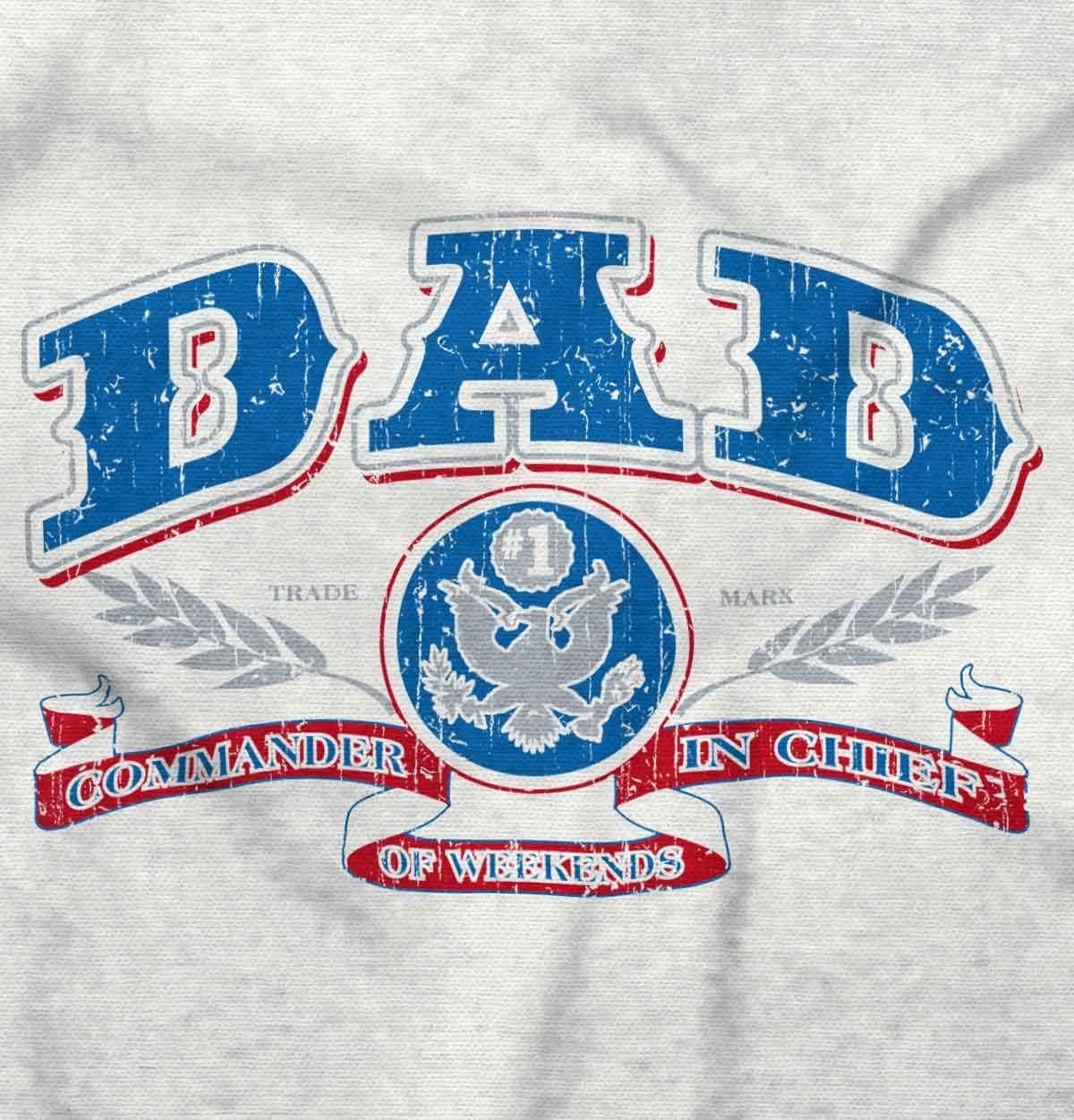 imageFathers Day Commander in Chief Dad Mens Graphic T Shirt TeesWhite