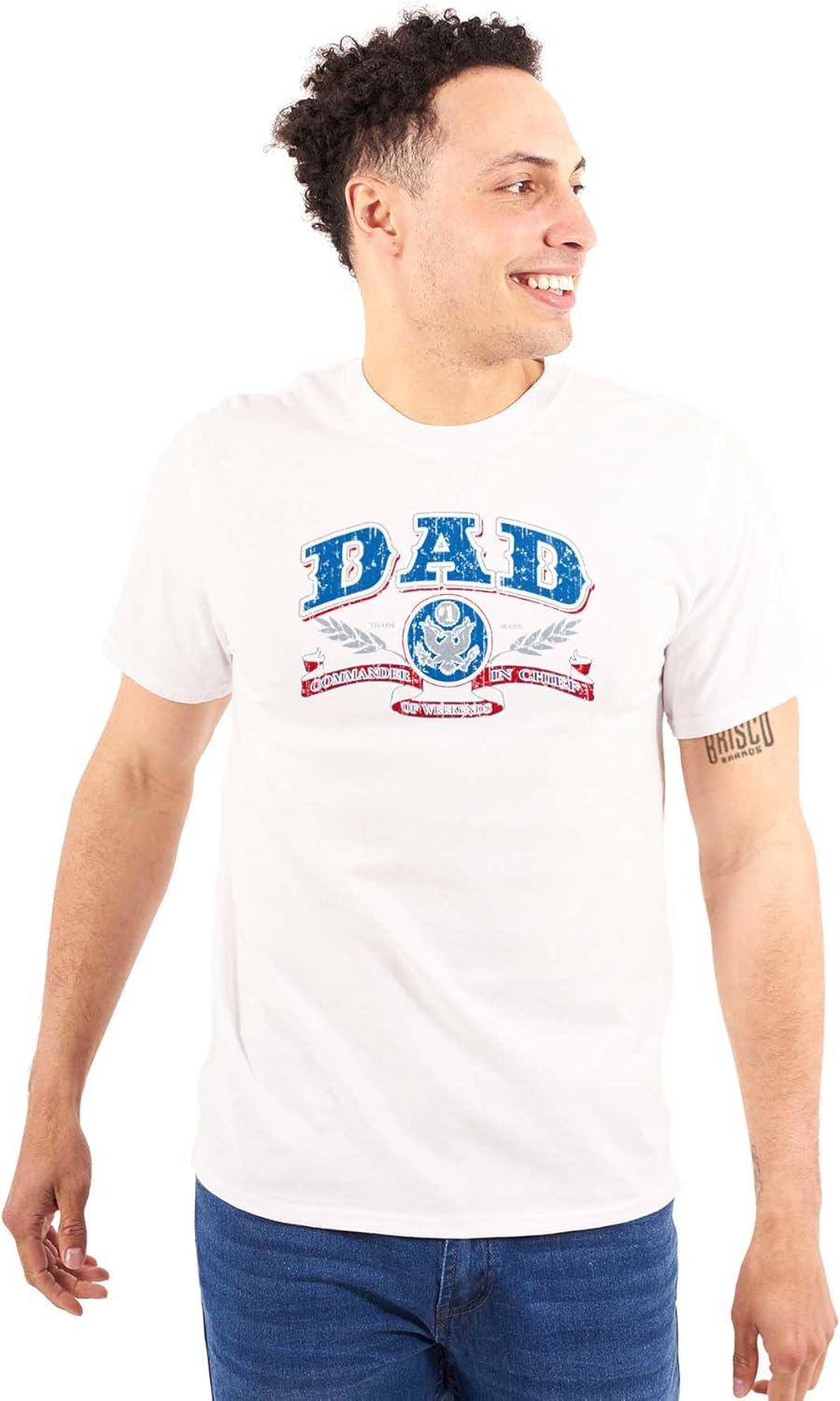 imageFathers Day Commander in Chief Dad Mens Graphic T Shirt TeesWhite