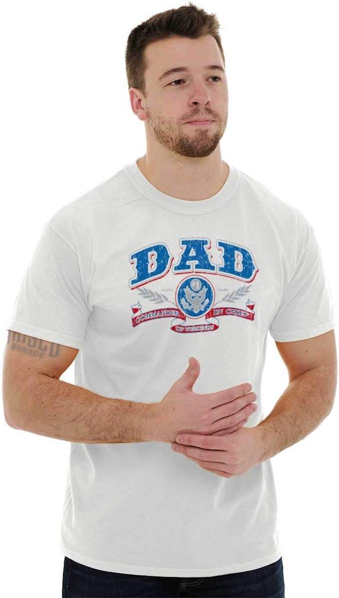 imageFathers Day Commander in Chief Dad Mens Graphic T Shirt TeesWhite