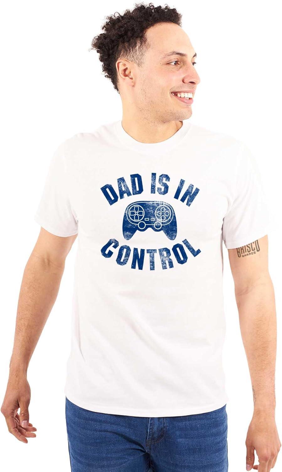 imageFathers Day Gamer Dad is in Control Mens Graphic T Shirt TeesWhite