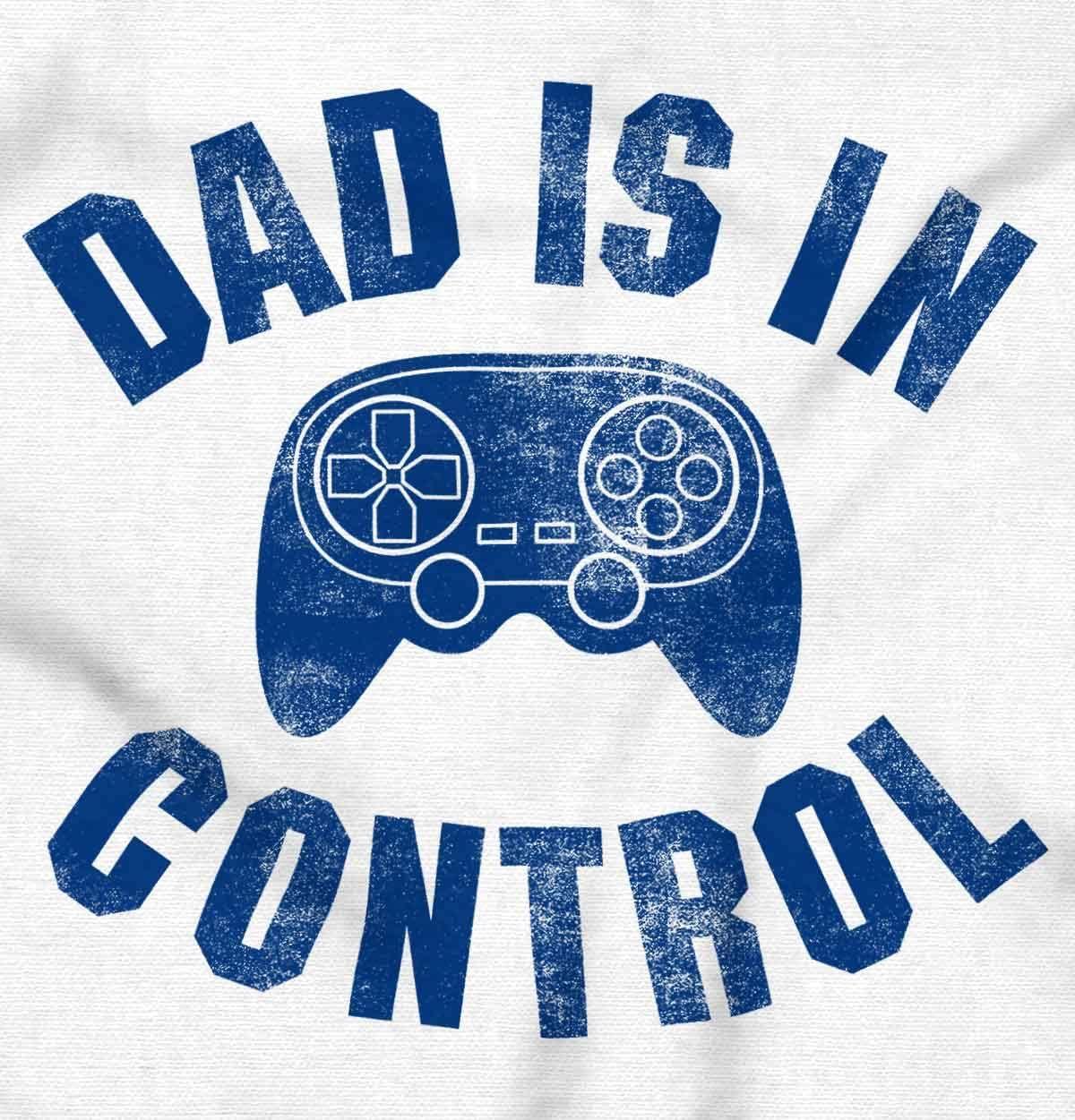 imageFathers Day Gamer Dad is in Control Mens Graphic T Shirt TeesWhite