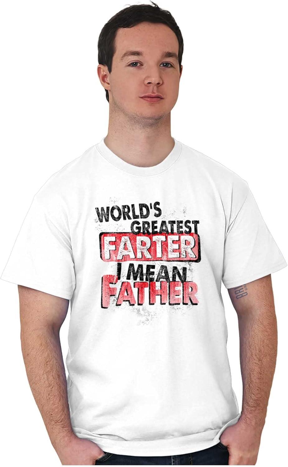 imageFunny Worlds Greatest Father Farter Mens Graphic T Shirt TeesWhite