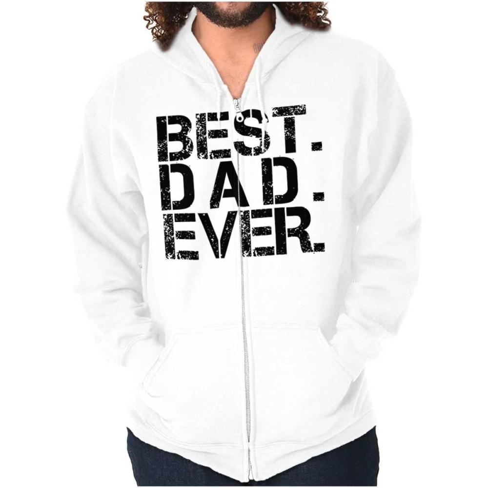 imageBrisco Brands Best Dad Ever Cool Zip Hoodie Sweatshirt MenWhite