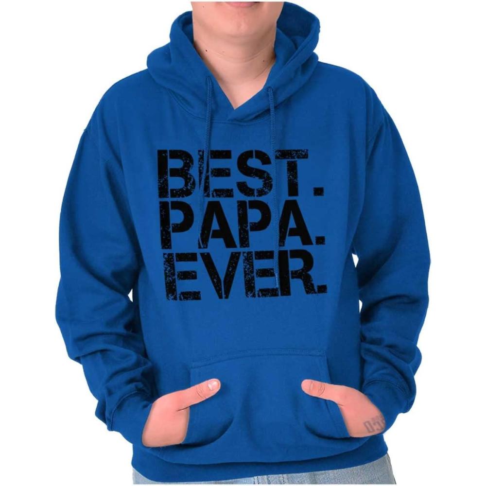 imageBrisco Brands Best Papa Ever Worlds Greatest Father Hoodie Hooded Sweatshirt MenRoyal