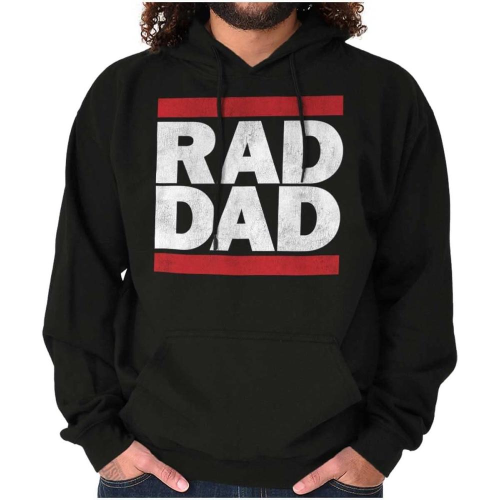 imageBrisco Brands Cool Retro Rad Dad Best Father Ever Hoodie Hooded Sweatshirt MenBlack