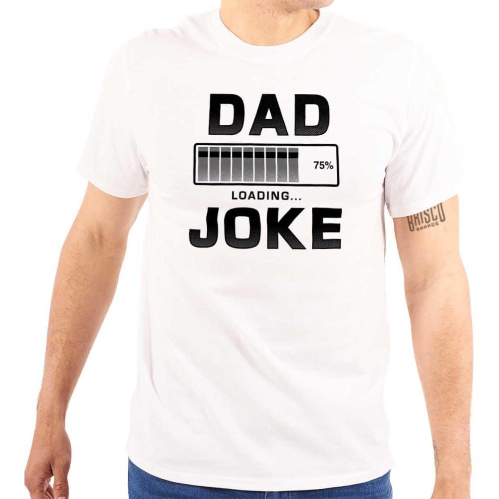 imageBrisco Brands Dad Joke Loading Corny Father Humor Mens Graphic T Shirt TeesWhite