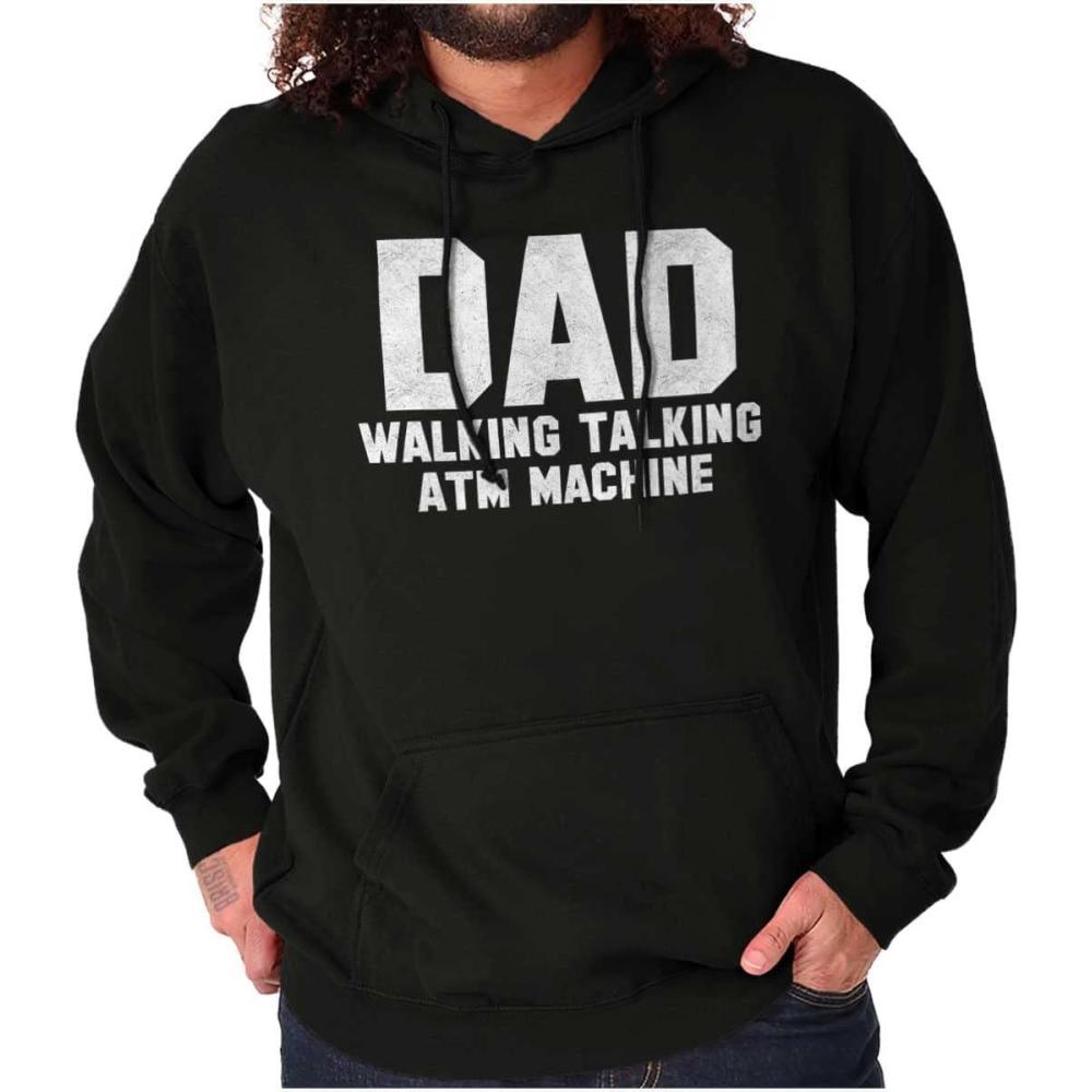 imageBrisco Brands Dad Walking Talking ATM Machine Funny Hoodie Hooded Sweatshirt MenBlack
