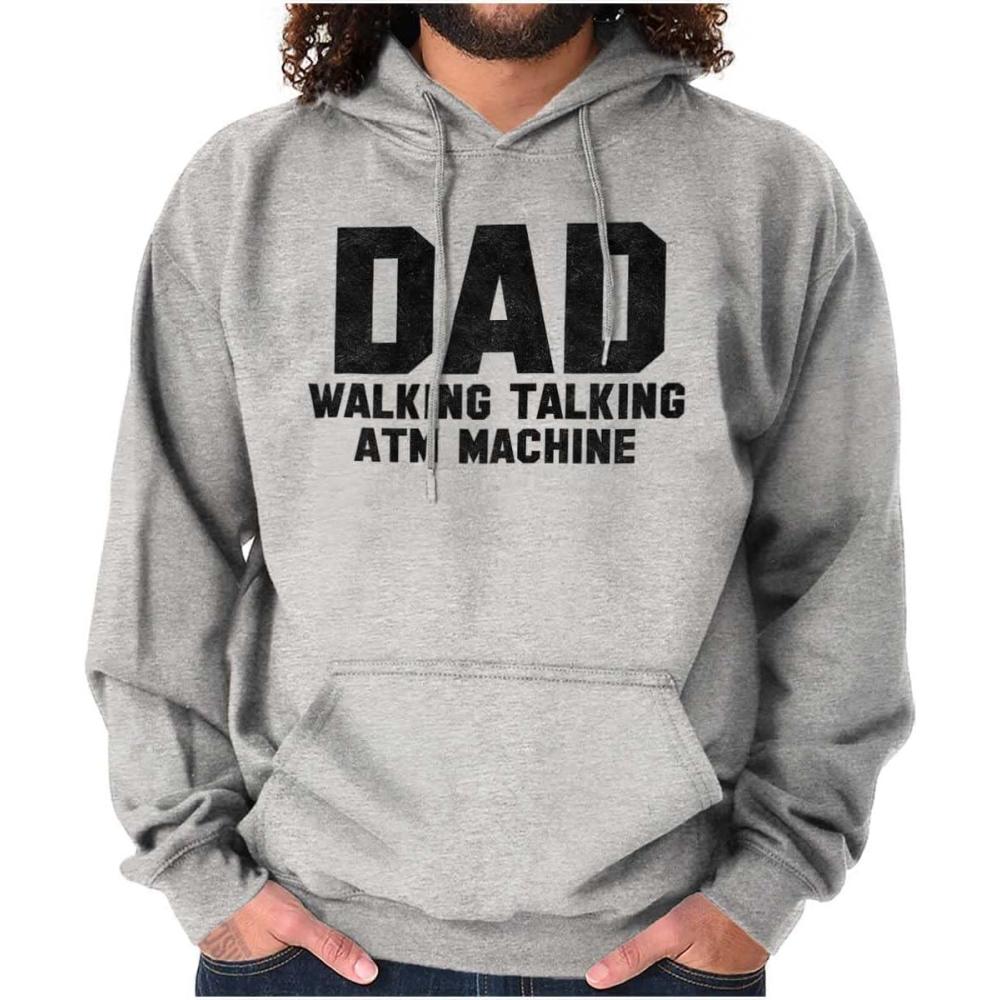 imageBrisco Brands Dad Walking Talking ATM Machine Funny Hoodie Hooded Sweatshirt MenSport Grey