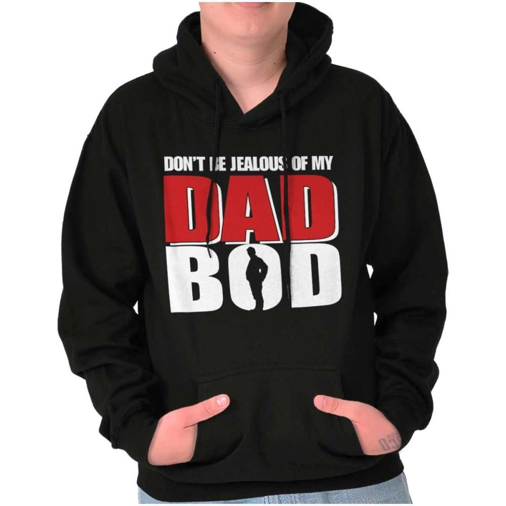 imageBrisco Brands Fathers Day Dont Be Jealous Dad Bod Hoodie Hooded Sweatshirt MenBlack