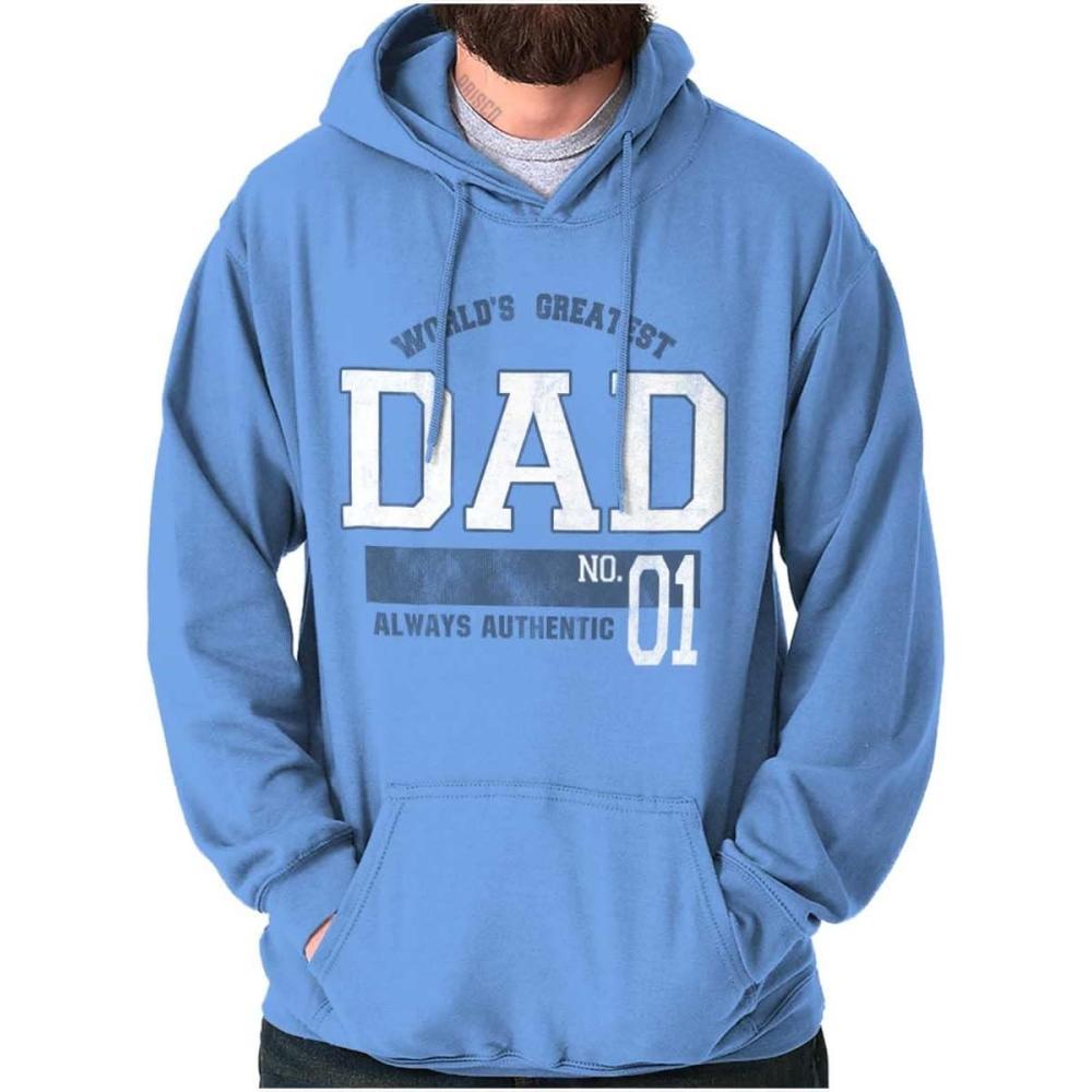 imageBrisco Brands Fathers Day Worlds Greatest Dad No 1 Hoodie Hooded Sweatshirt MenCarolina Blue