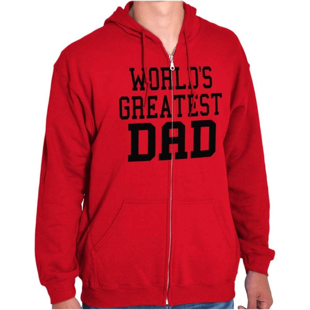 imageBrisco Brands Fathers Day Worlds Greatest Dad Zip Hoodie Sweatshirt MenRed