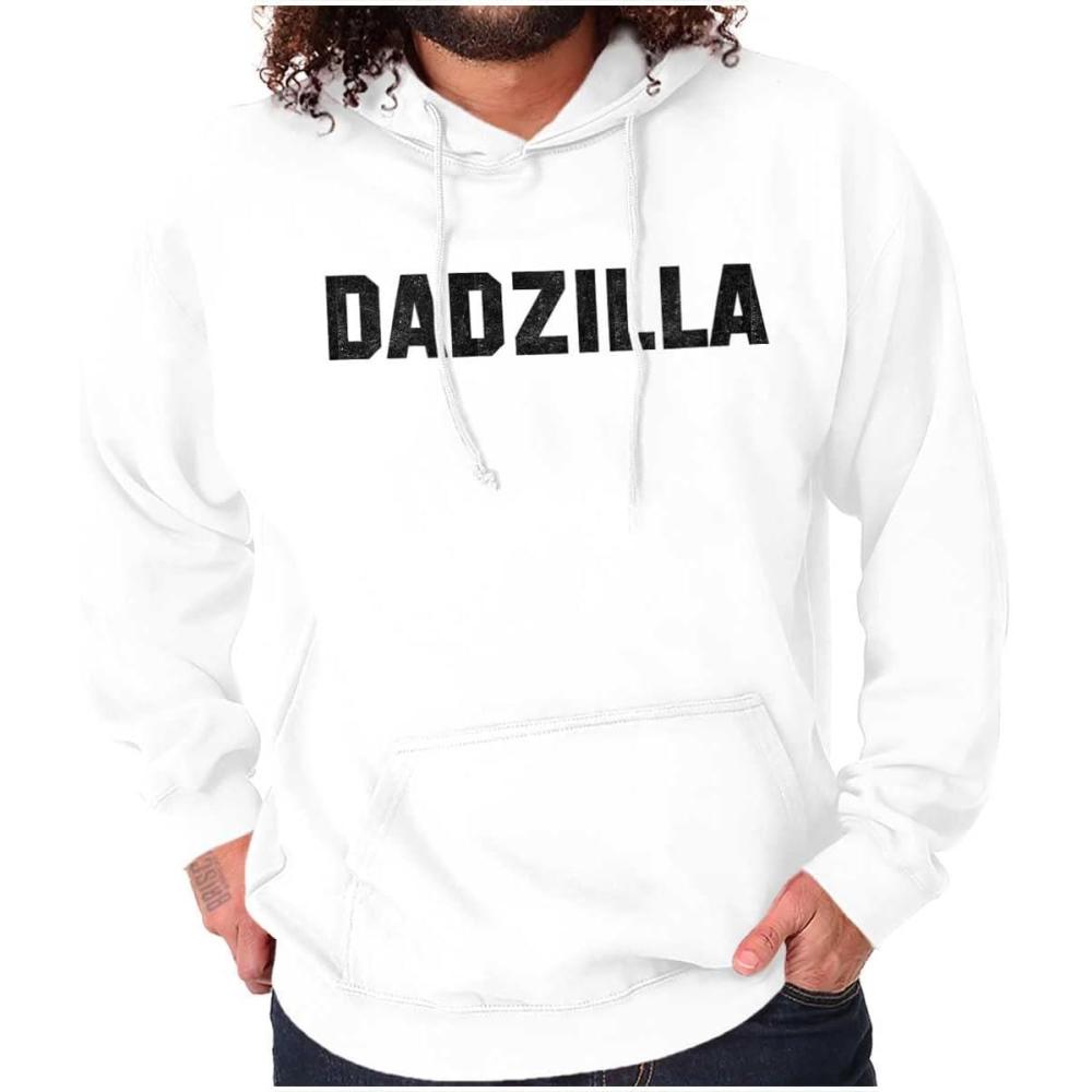 imageBrisco Brands Funny Dadzilla Hoodie Hooded Sweatshirt MenWhite