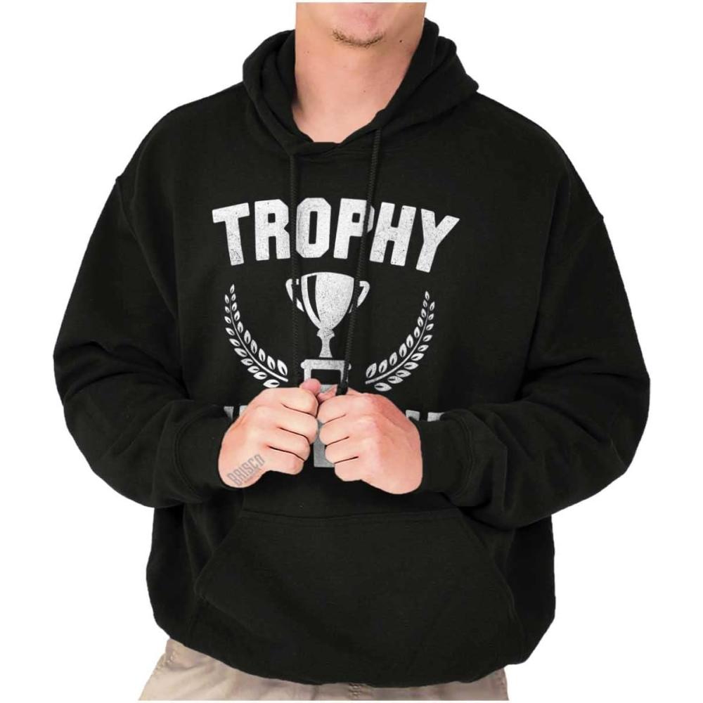 imageBrisco Brands Trophy Husband Best Partner Hubby Hoodie Hooded Sweatshirt MenBlack
